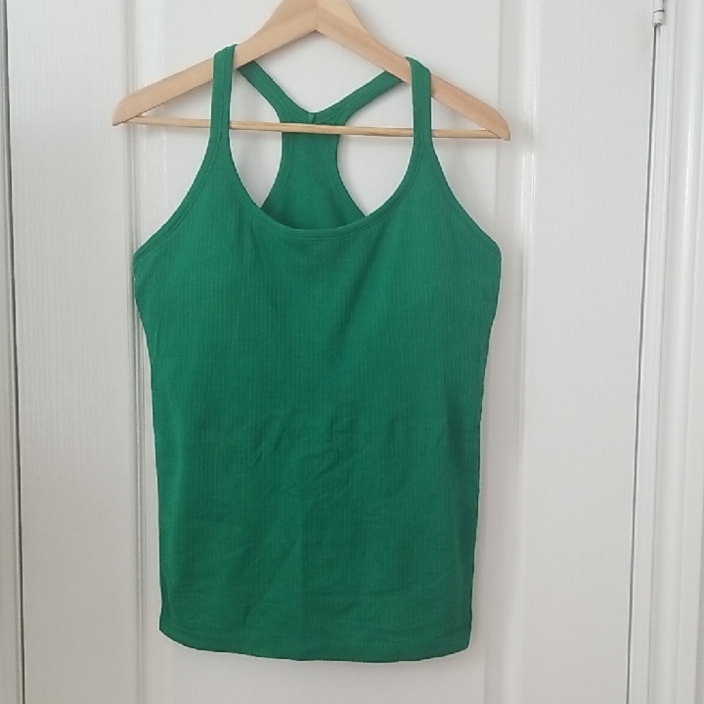 lululemon athletica Green Ribbed Racerback Tank